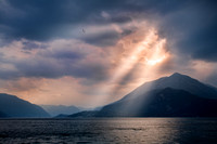 Sun rays over Lake Como