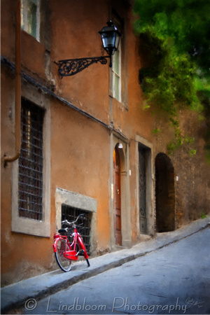 Red bike on Costa dei Magnoli