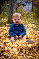 Annie and Lincoln in the Leaves